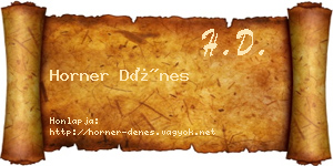 Horner Dénes névjegykártya